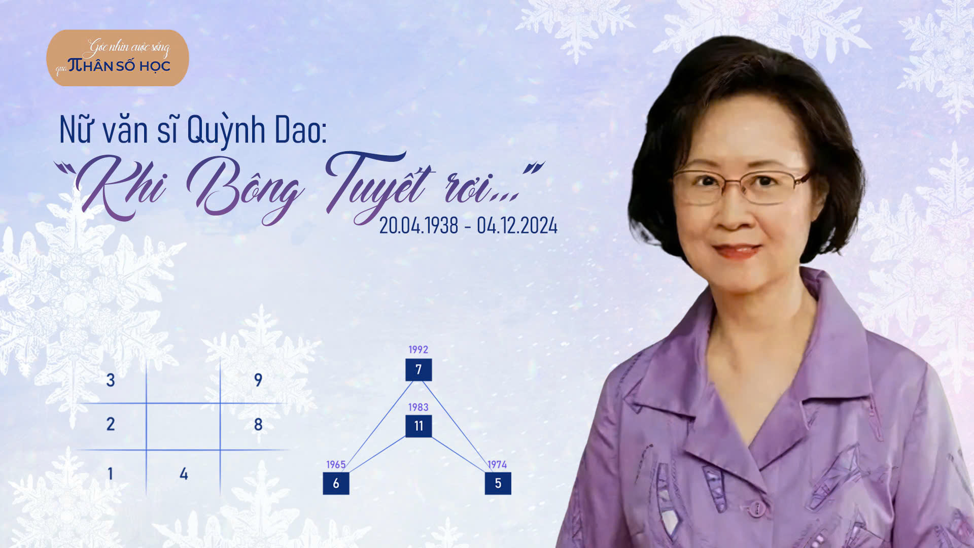 NỮ VĂN SĨ QUỲNH DAO: “KHI BÔNG TUYẾT RƠI…” ❄️