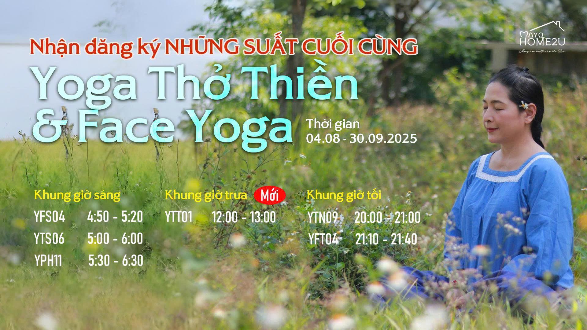 NHẬN ĐĂNG KÝ NHỮNG SUẤT CUỐI CÙNG: YOGA PHỤC HỒI – THỞ & THIỀN MANTRA CÙNG YOGA FACE