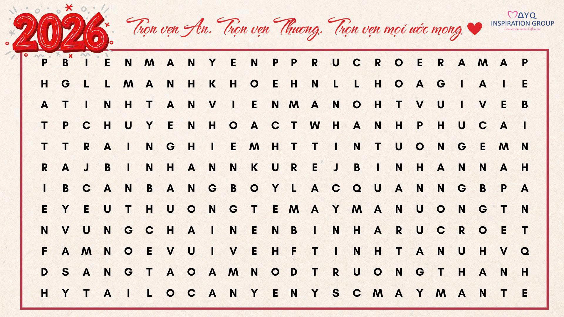 BẢNG CHỮ NĂM MỚI