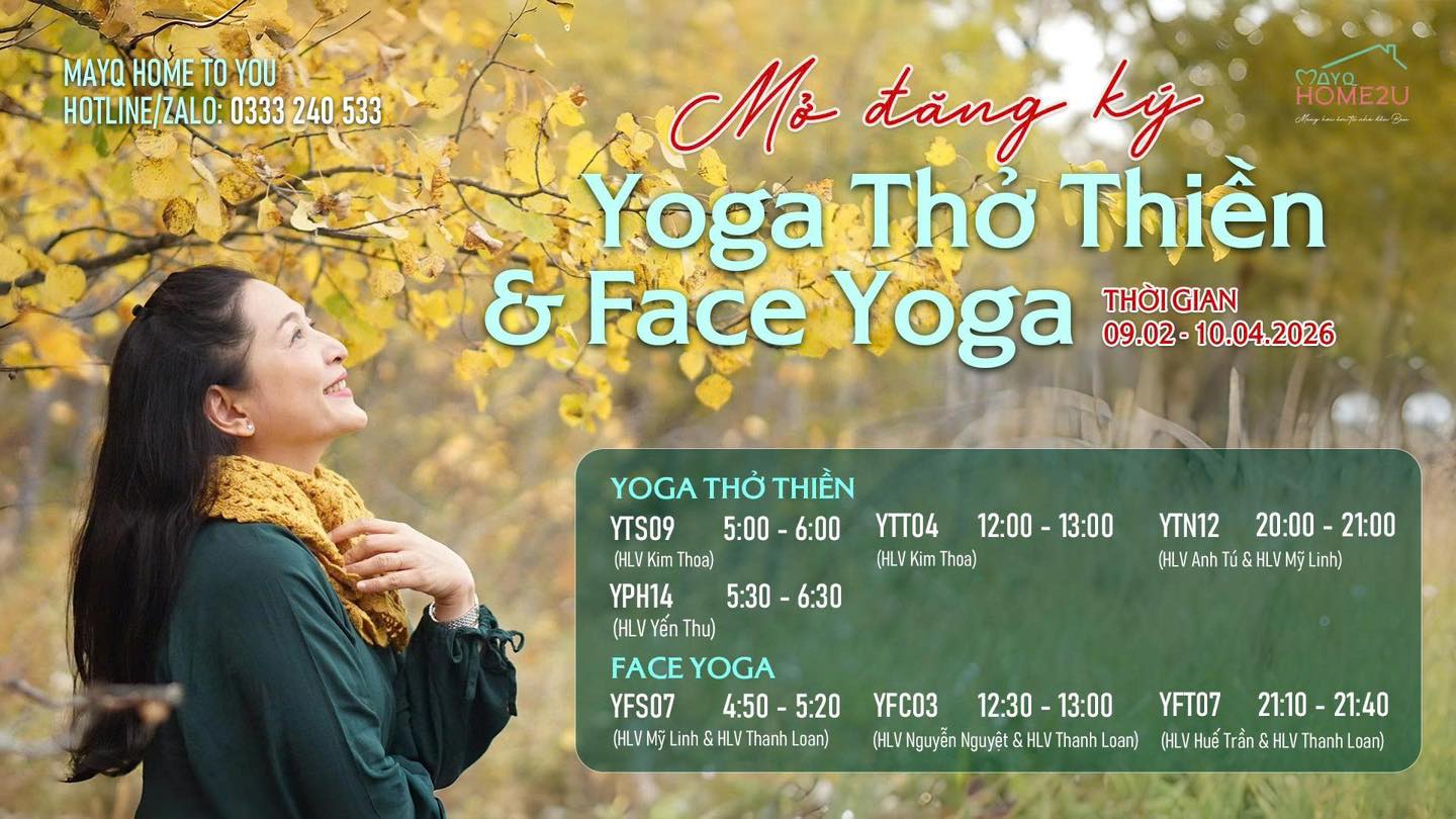 [MỞ ĐĂNG KÝ KHOÁ MỚI] Các khoá YOGA THỞ THIỀN MANTRA & YOGA FACE (9/2/2026 – 10/4/2026)
