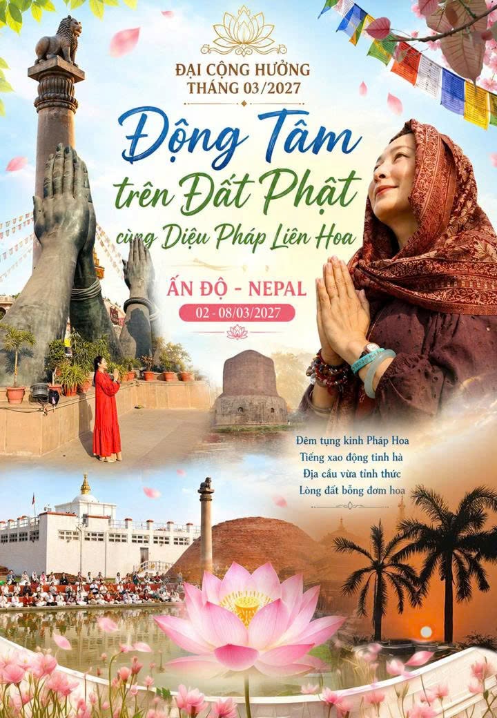 HÀNH TRÌNH TỨ ĐỘNG TÂM ẤN ĐỘ – NEPAL 2027: ĐỌC KINH PHÁP HOA TRÊN ĐẤT PHẬT